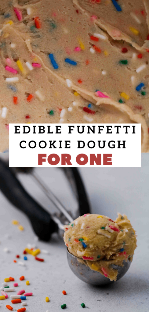 Edible funfetti cookie dough for one