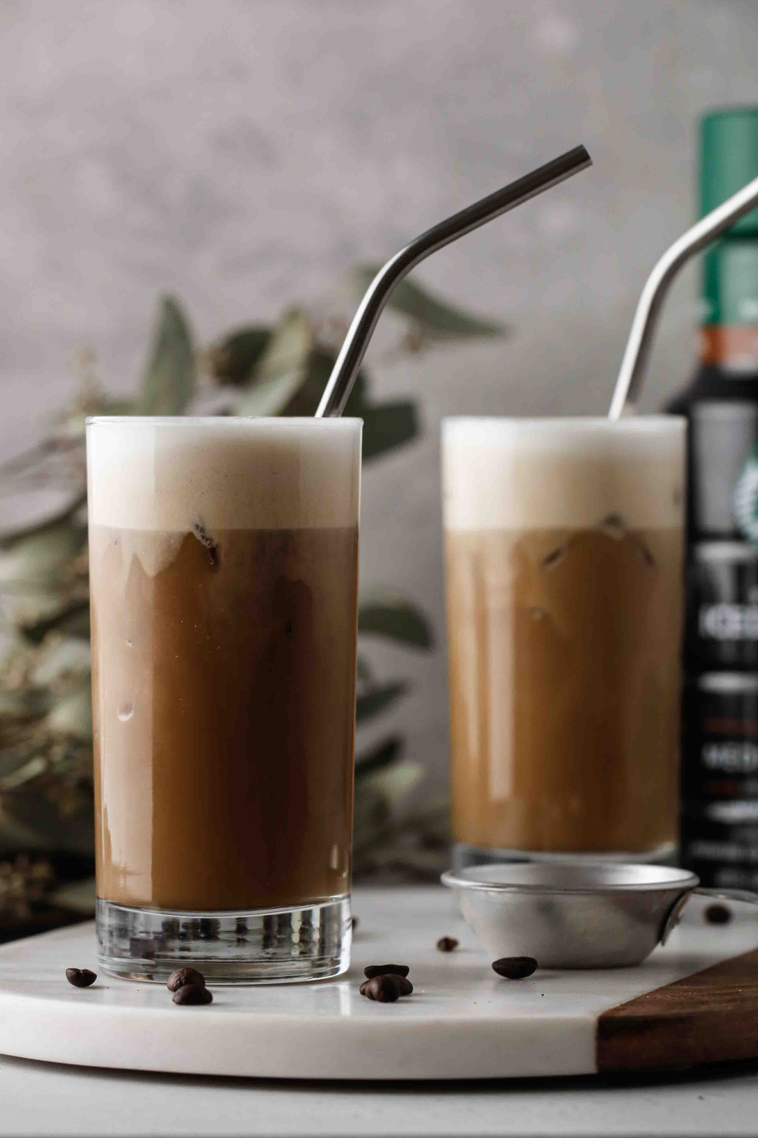 Iced coffee with salted cream cold brew cold foam