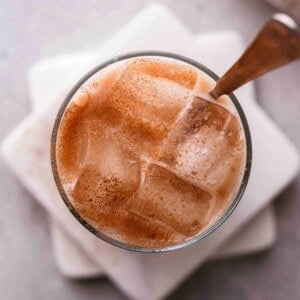 Overhead shot of chai latte