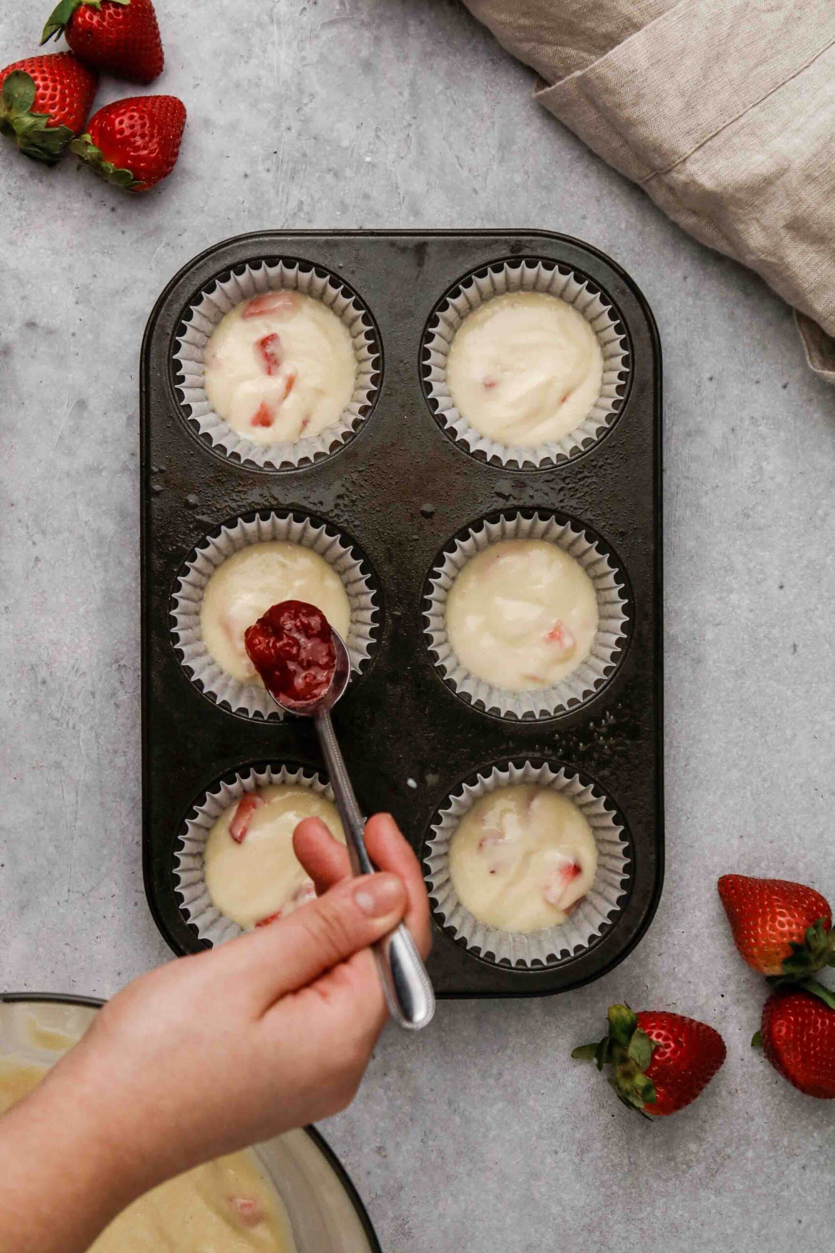 Strawberry JamFilled Muffins with Streusel Topping Lifestyle of a Foodie