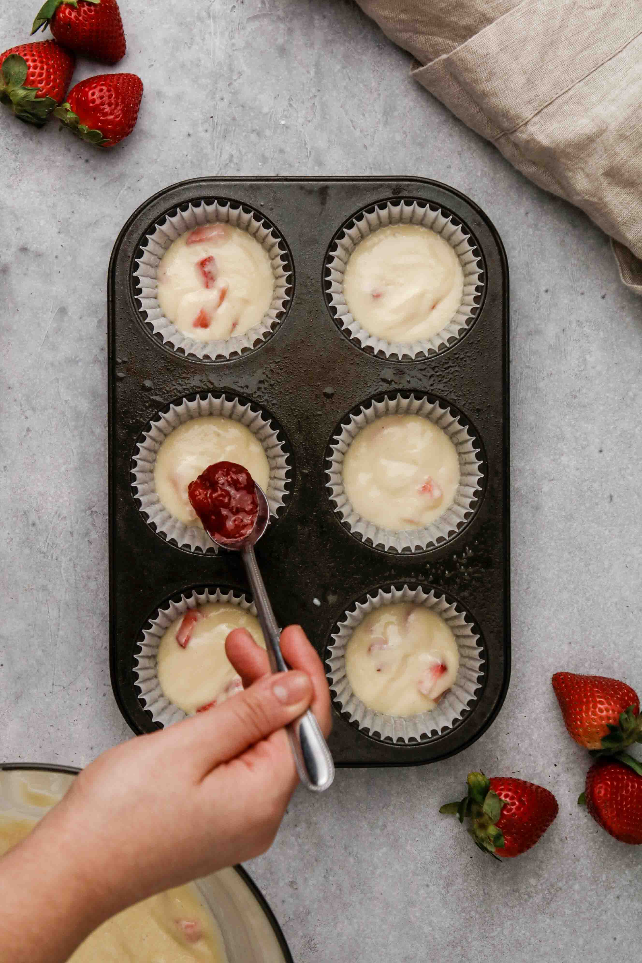 Strawberry JamFilled Muffins with Streusel Topping Lifestyle of a Foodie