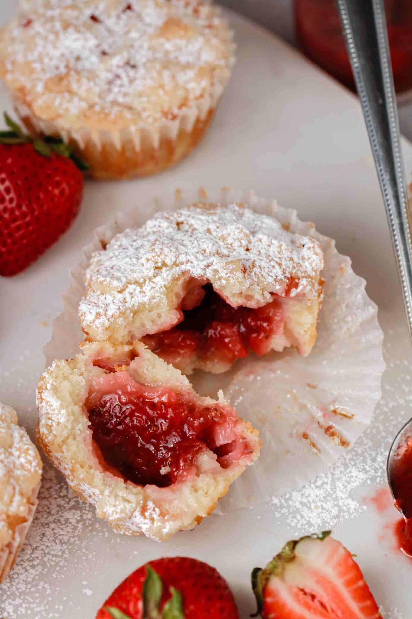 Strawberry JamFilled Muffins with Streusel Topping Lifestyle of a Foodie