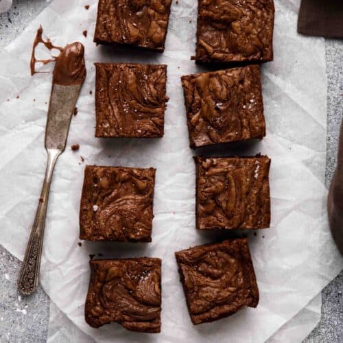 Overhead shot of small batch brownie recipe