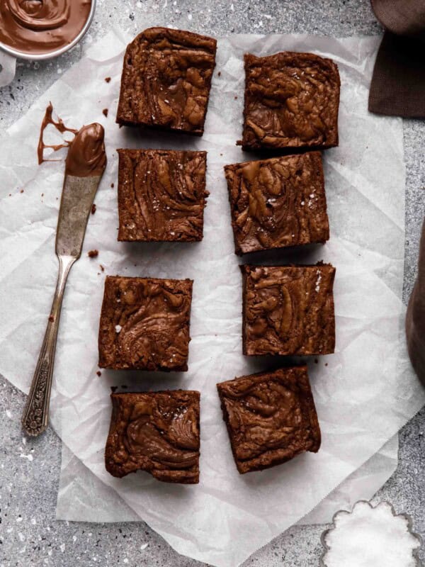 Overhead shot of small batch brownie recipe