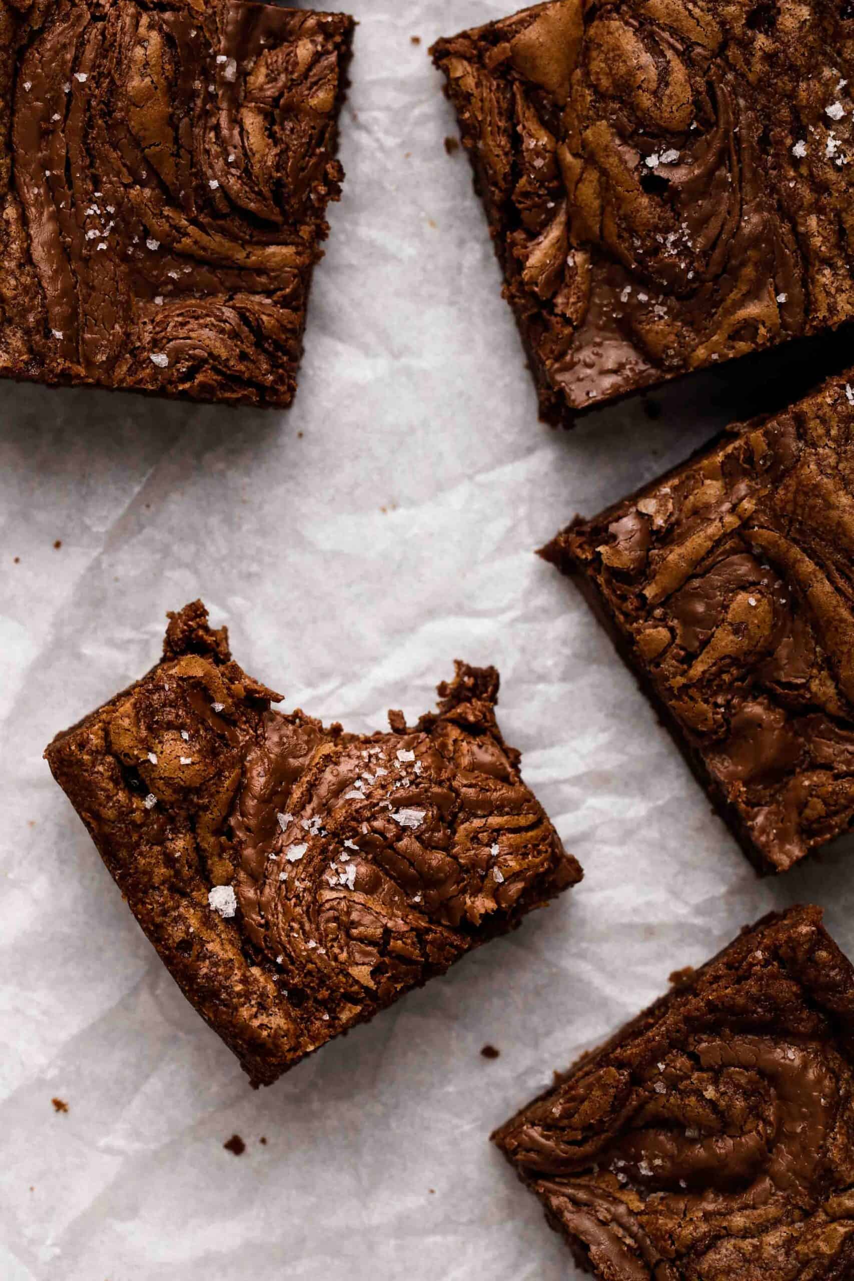 Fudgy Small batch Nutella brownies in a Loaf Pan Lifestyle of a Foodie