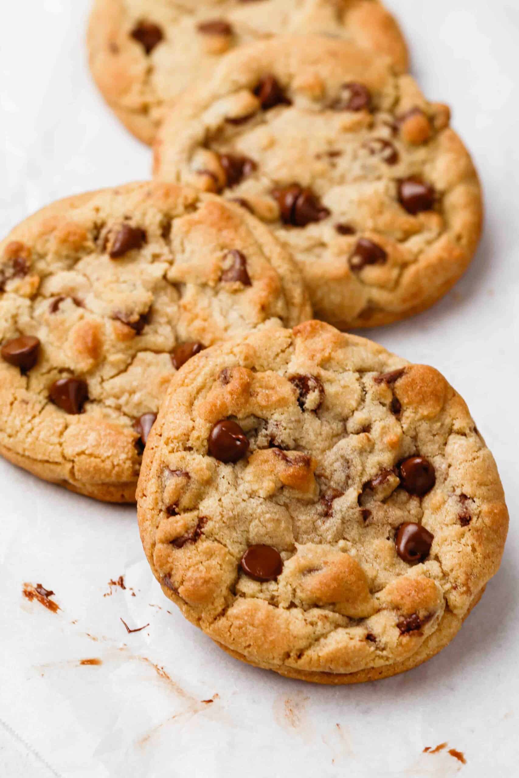 Chocolate chip cookies and milk.