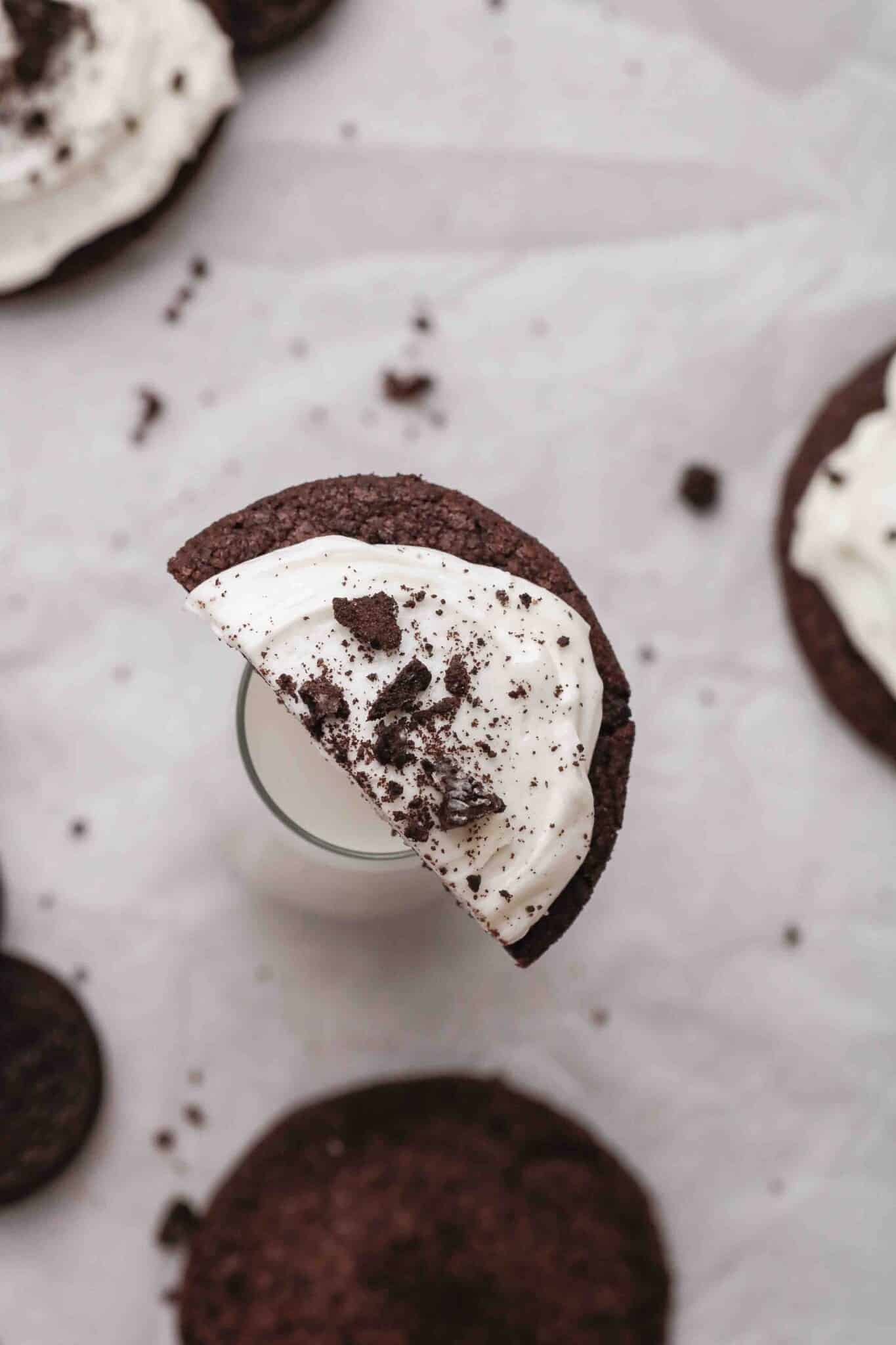 Crumbl Chocolate Oreo Cookies With Buttercream Frosting Copycat Recipe Lifestyle Of A Foodie