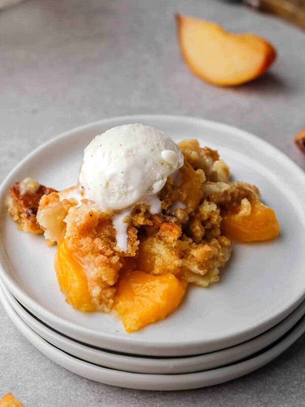 Peach cobbler with cake mix