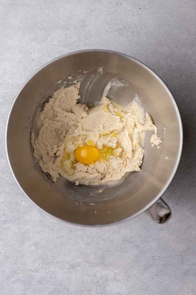 Creamed butter with egg and lemon juice