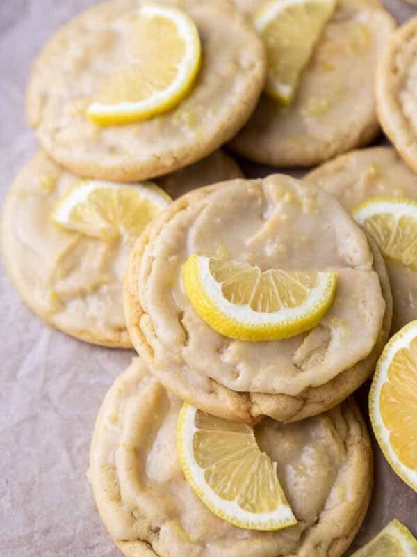 Lemon cookie son a baking sheet