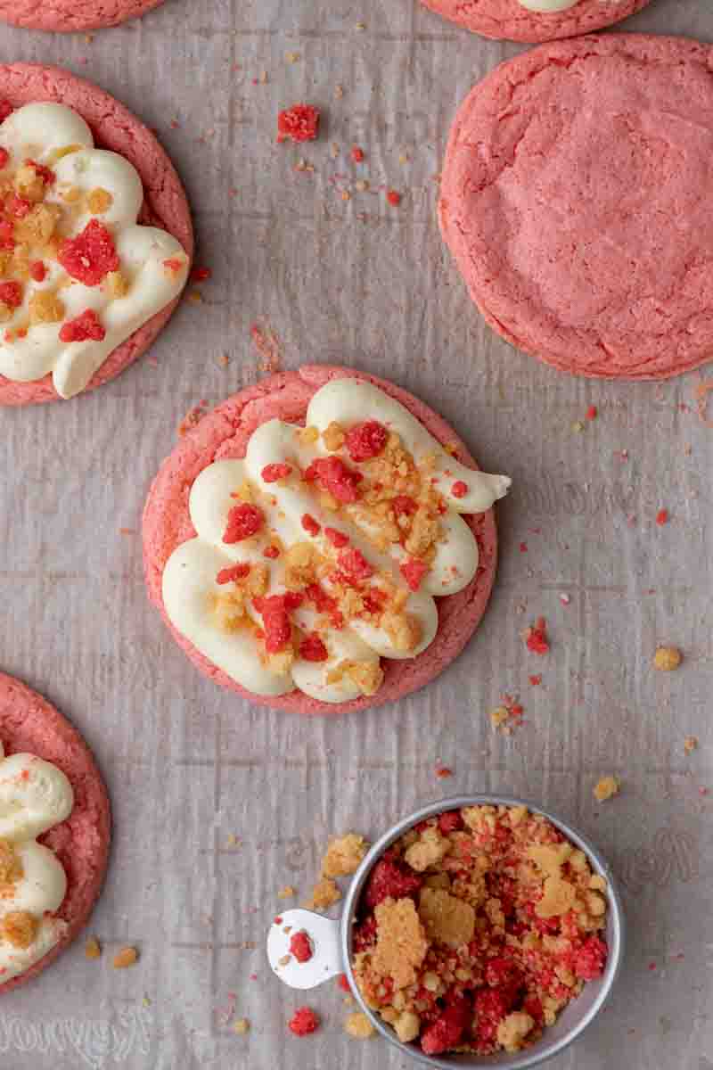 Fruity CRUMBL Strawberry Shortcake Cookies Lifestyle of a Foodie