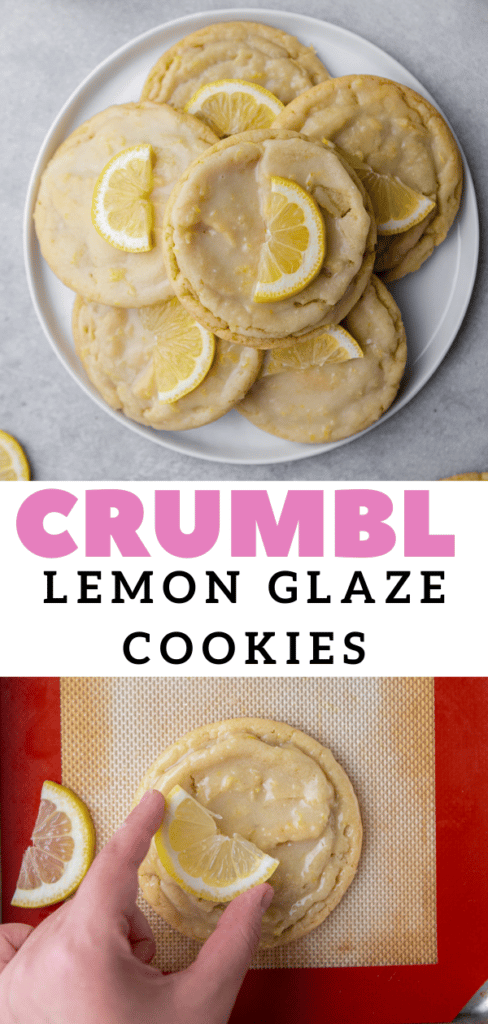 Overhead close up of CRUMBL Lemon Glaze cookies