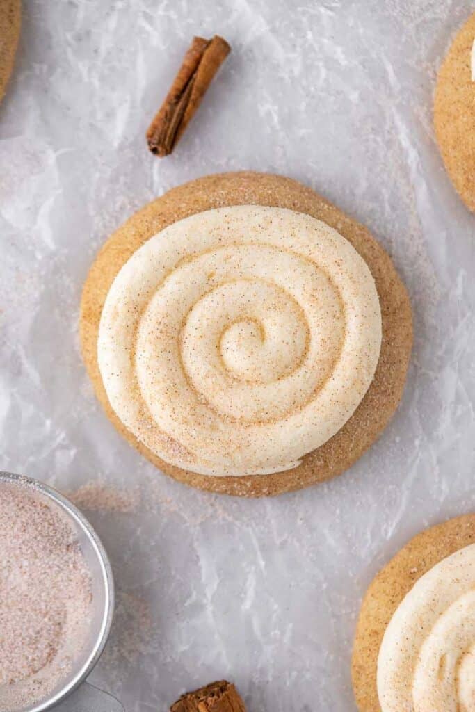 Frosted cRUMBL snickerdoodle cupcake cookies