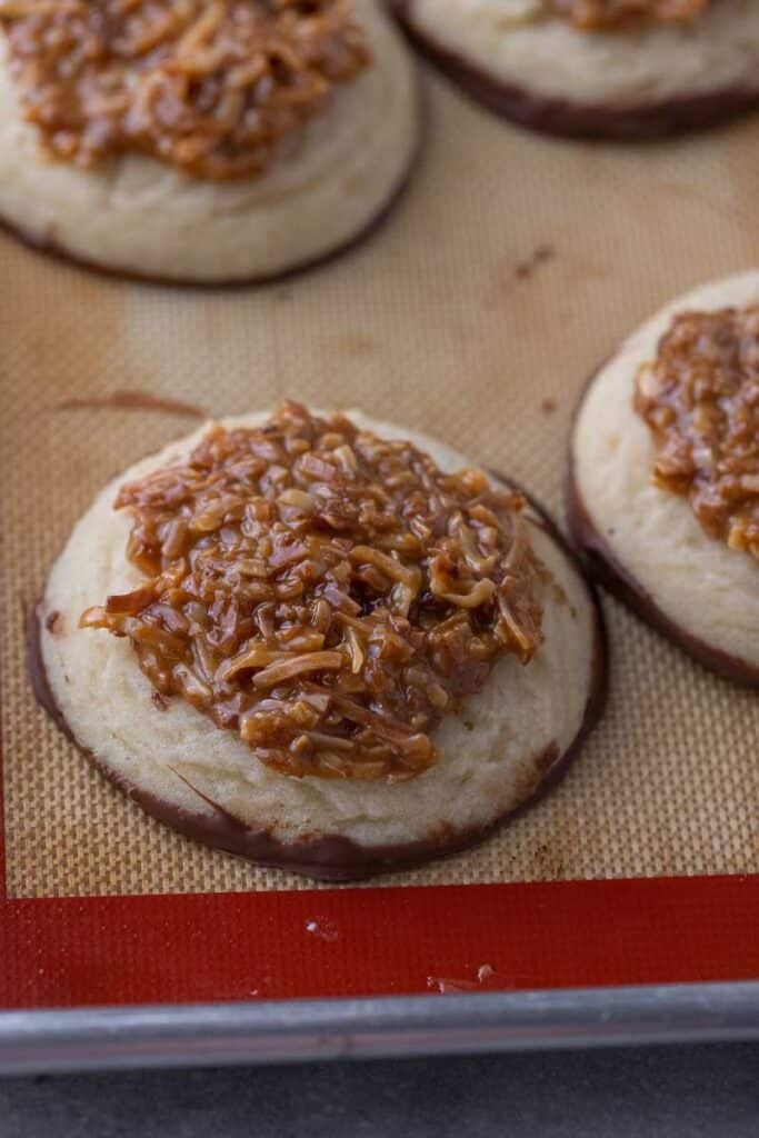 CRUMBL chilled caramel coconut fudge cookies