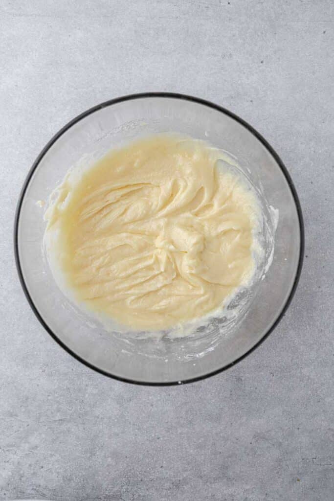 Creamed butter and sugar