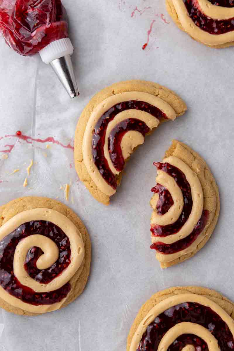 CRUMBL Peanut Butter and Jelly Cookies copycat Lifestyle of a Foodie