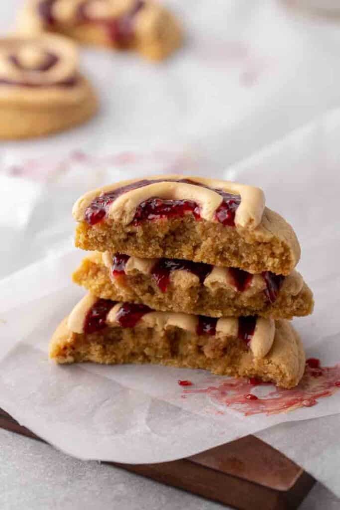Thick peanut butter and jelly cookies