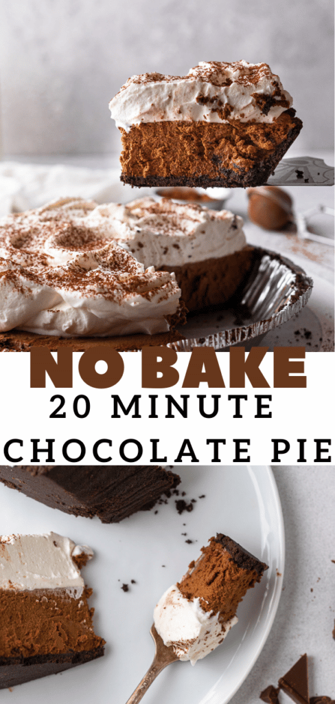 No bake chocolate pie with oreo crust