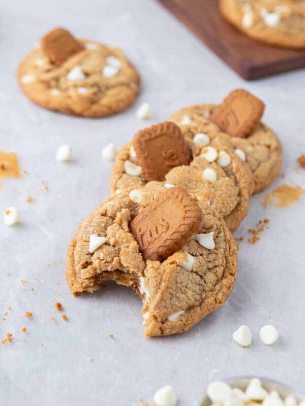 Cookie butter cookies and white chocolate chips