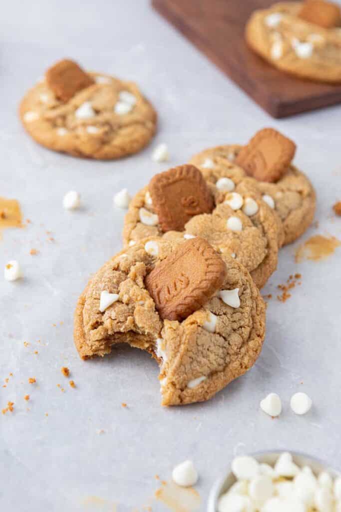 Cookie butter cookies and white chocolate chips