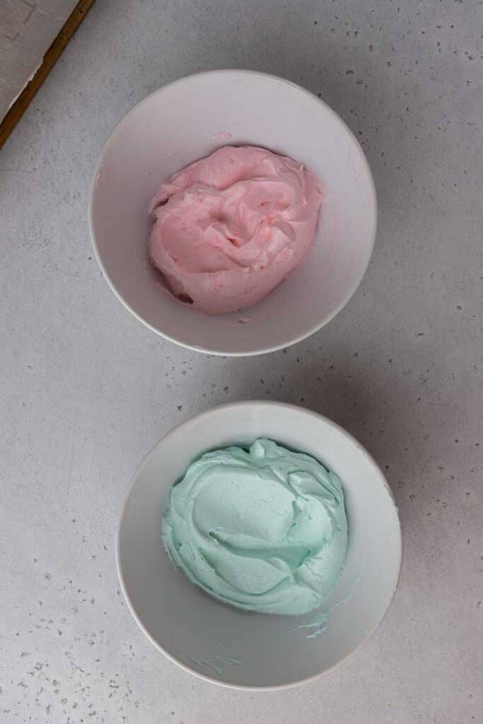 Pink and blue buttercream