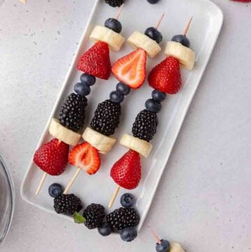 Kid-Friendly Red White and Blue Fruit Skewers