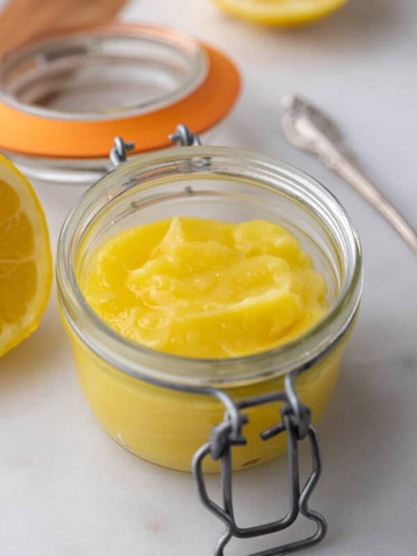 Small batch lemon curd in a jar