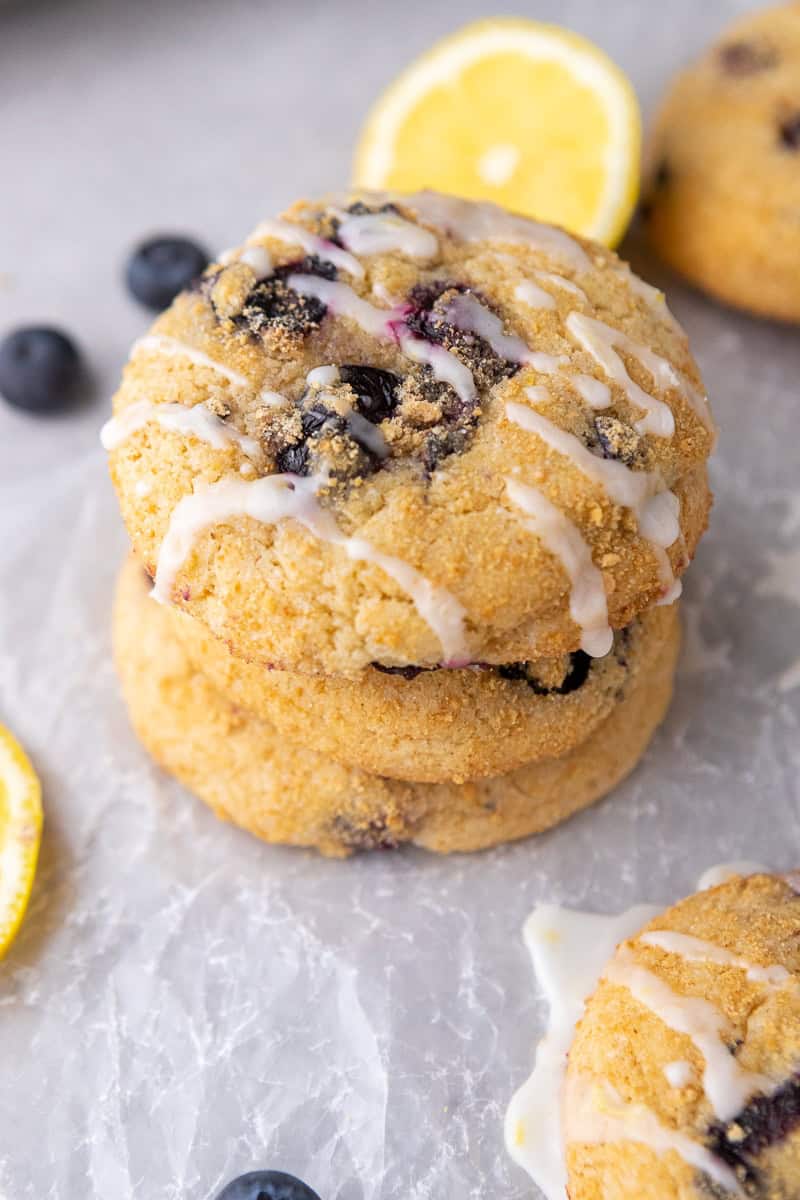 Vegan Blueberry Crumbl Cookies - The Little Blog Of Vegan