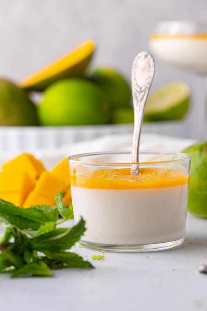 Mango panna cotta cups