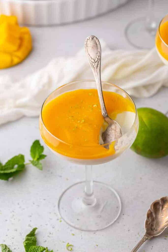 Panna cotta in a coupe glass