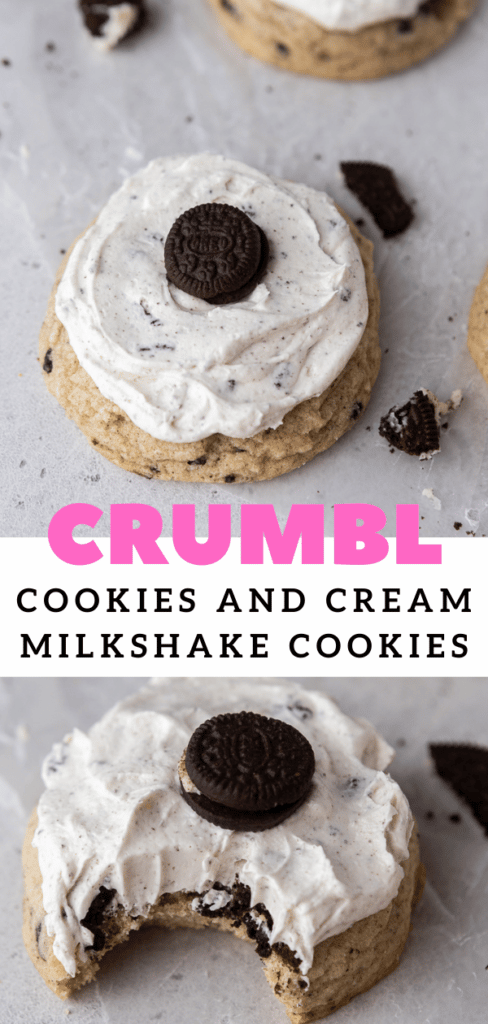 Crumbl cookies and cream milkshake cookies