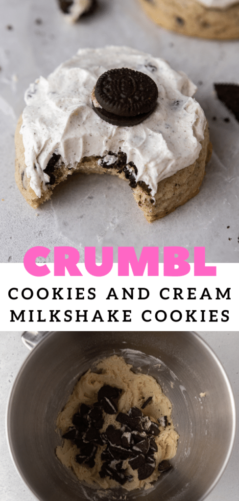 Crumbl cookies and cream milkshake cookies 