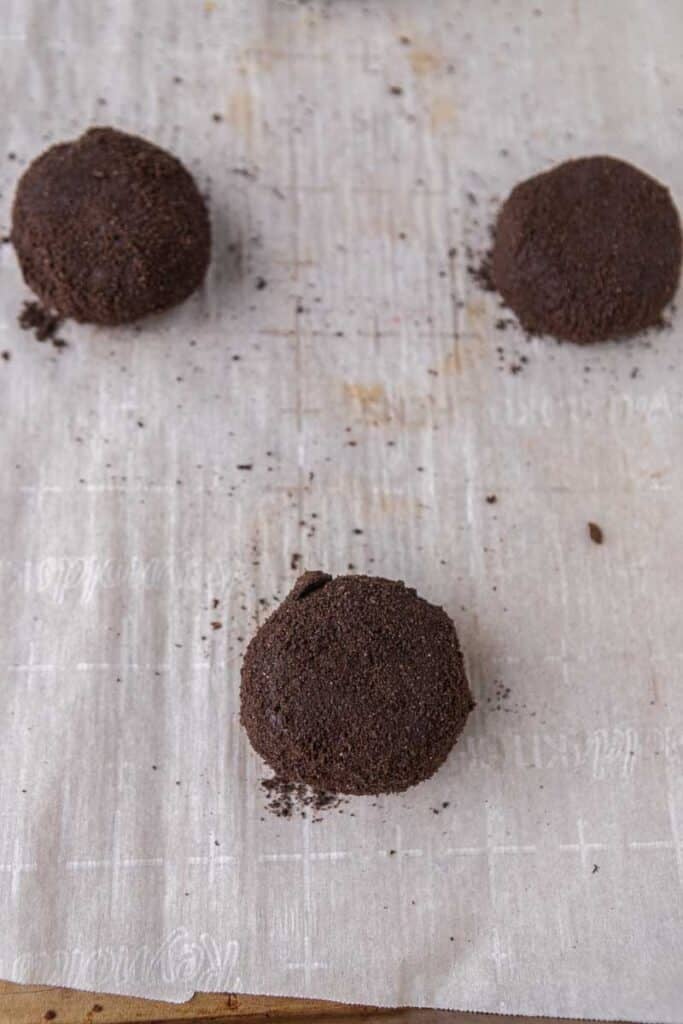 Oreo coated chocolate cookie dough balls