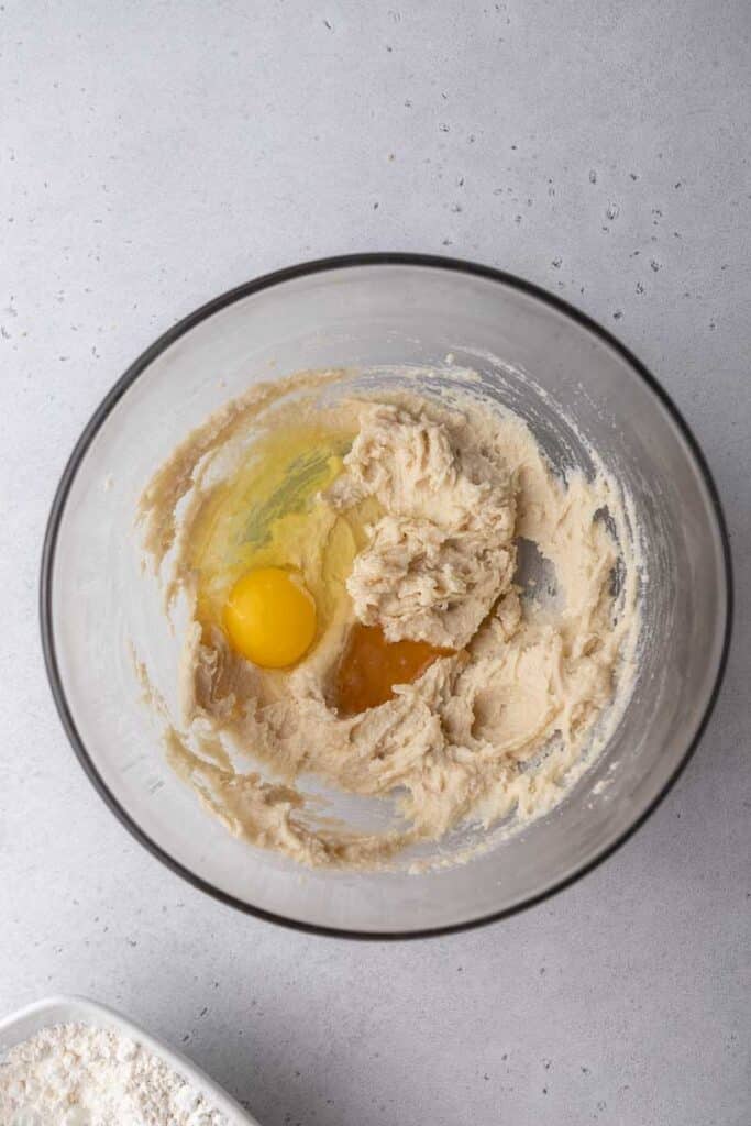 Creamed butter and egg