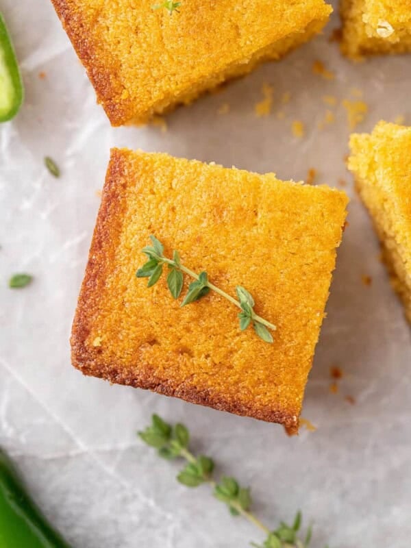 Small batch cornbread in loaf pan
