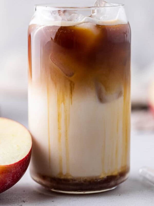 Close up of apple crisp macchiato