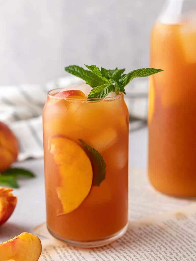 Refreshing 3 ingredient Peach Iced Tea Recipe