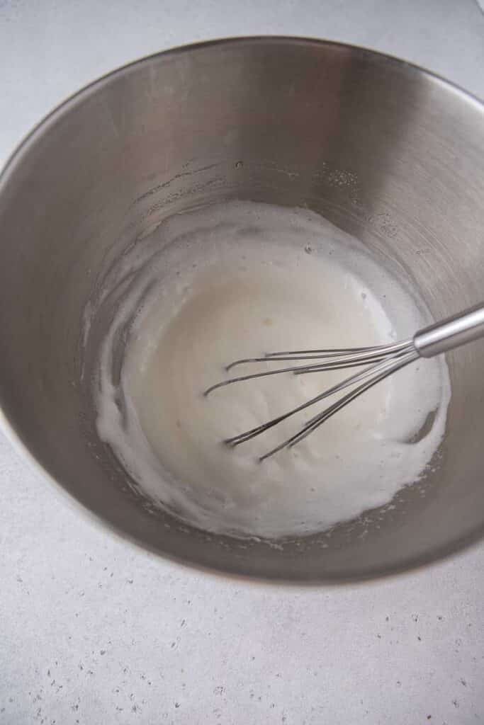 Whipped Egg whites and sugar