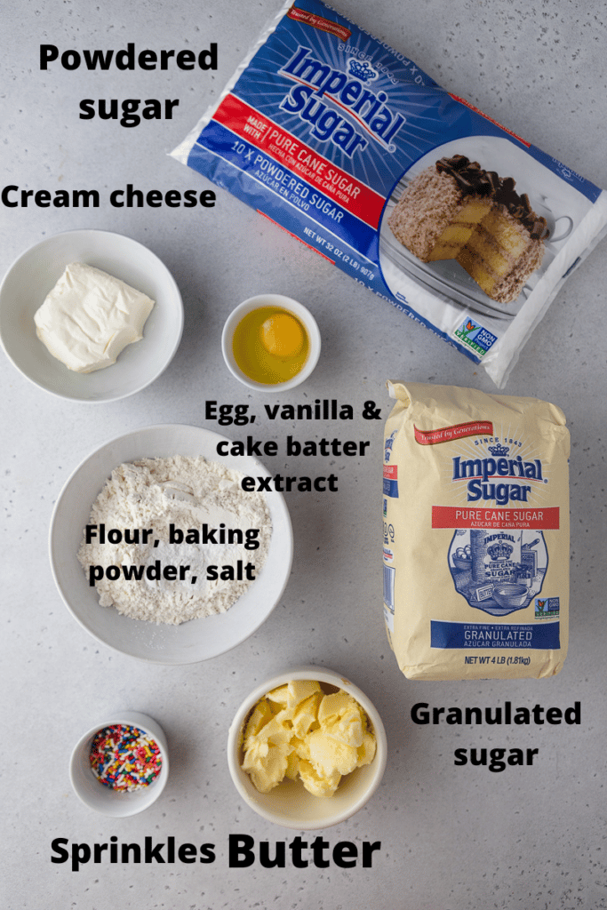 Birthday cake cookie ingredients