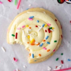 Overhead shot of Crumbl birthday cake cookies