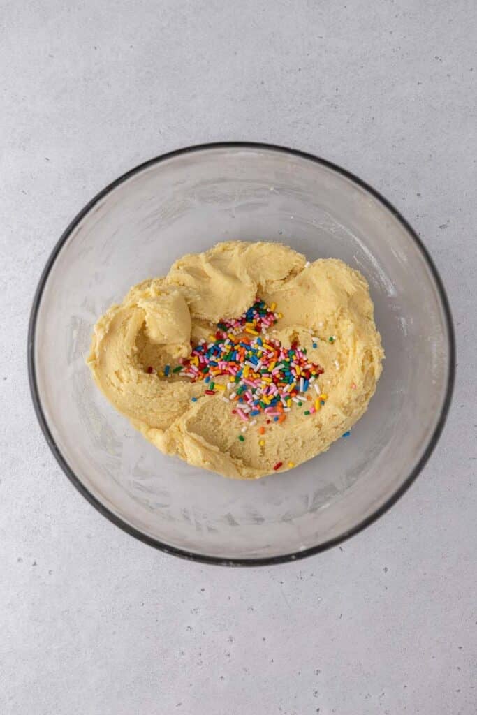 Cookie dough with sprinkles