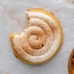 Overhead shot of Crumbl caramel pumpkin cookies.