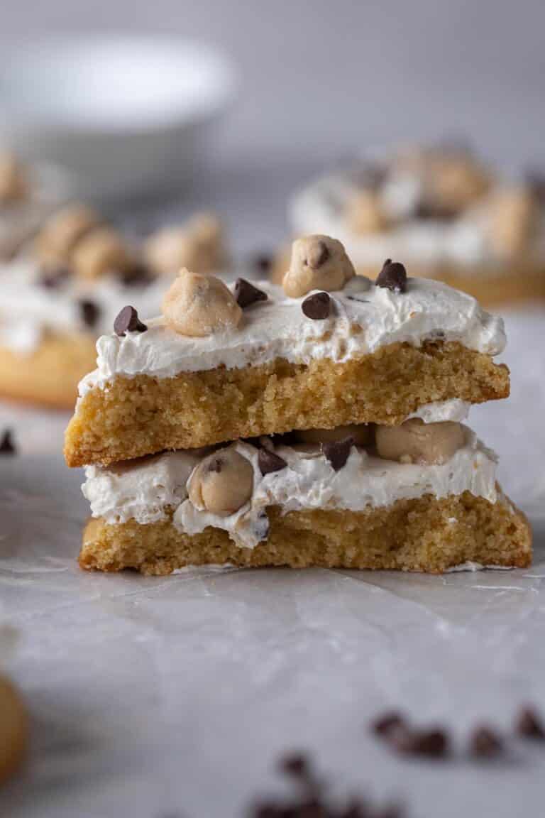 Crumbl Cookie Dough Cookies with Ice Cream Frosting Lifestyle of a Foodie