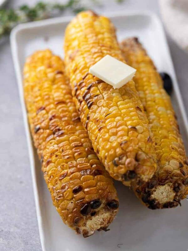 Grilled corn on the cob in the air fryer