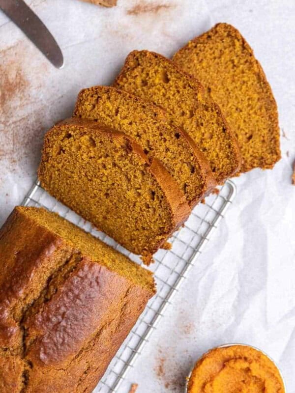 Sliced pumpkin loaf cake
