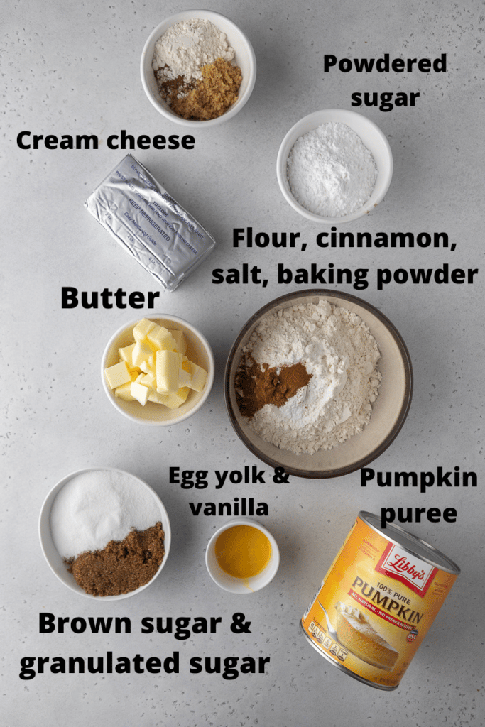 Ingredients for pumpkin swirl cookies Crumbl