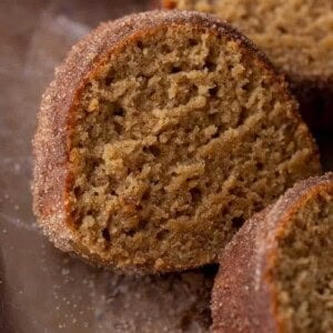 Apple cider donut bundt cake slice