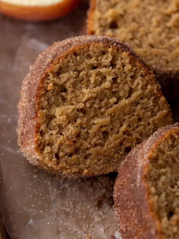 Apple cider donut bundt cake slice