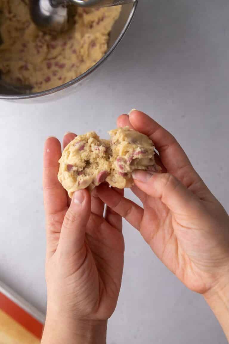 Soft Crumbl Ruby Chocolate Chip Cookies copycat Lifestyle of a Foodie