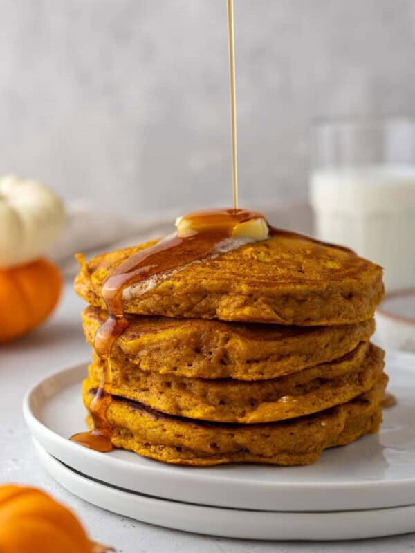 Fluffy pumpkin pancake stack